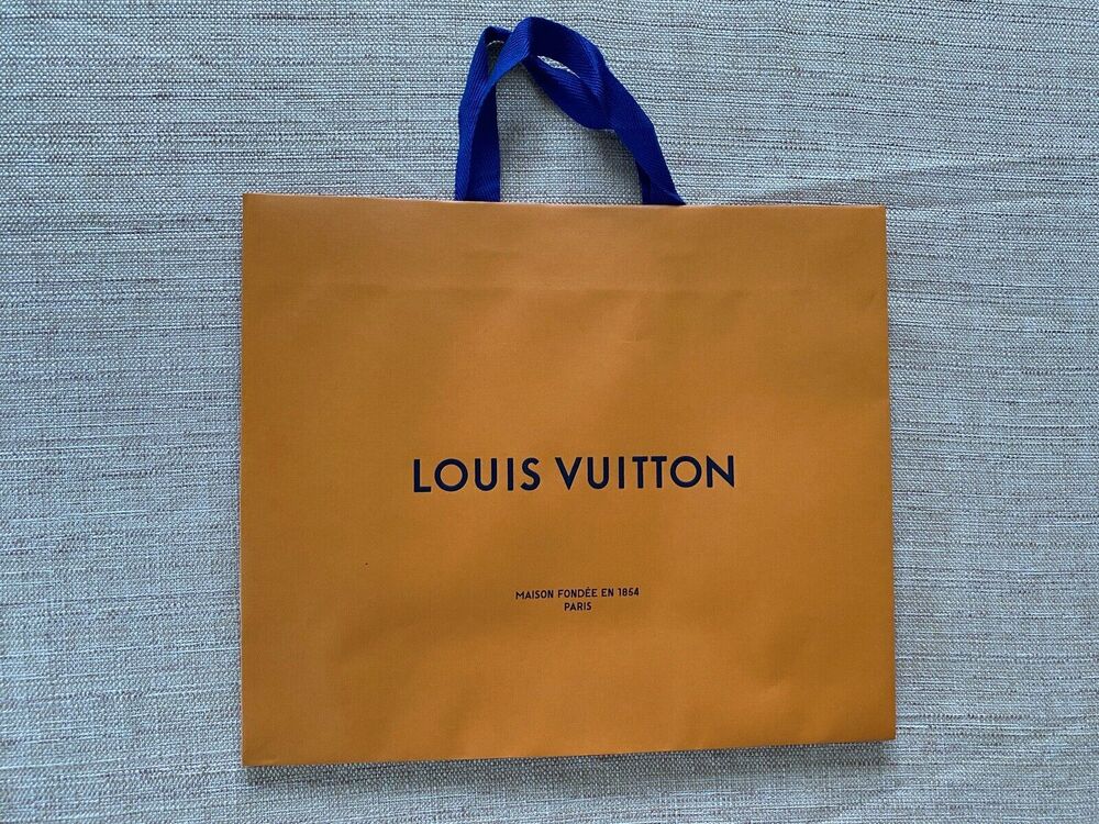 LOUIS VUITTON Authentic LV Orange Paper Shopping Gift Bag